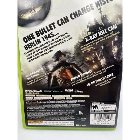 Sniper Elite V2 (Microsoft Xbox 360) Complete In Box - Picture 6 of 8